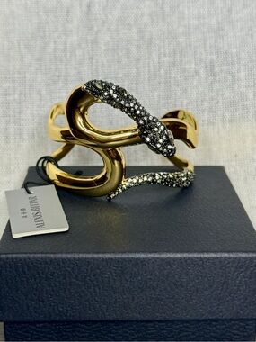 NWT - Alexis Bittar Gold Snake Pavé Cuff Bracelet